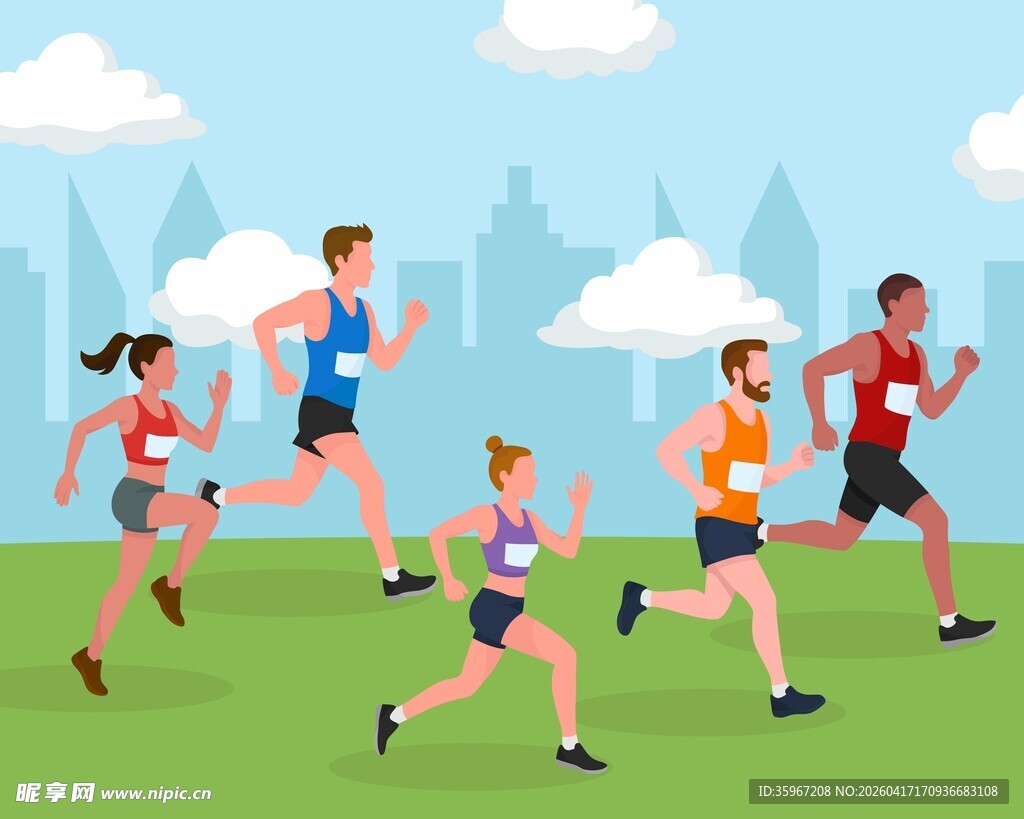 跑步运动插画