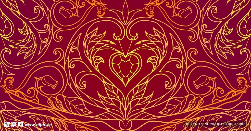 爱心花纹背景