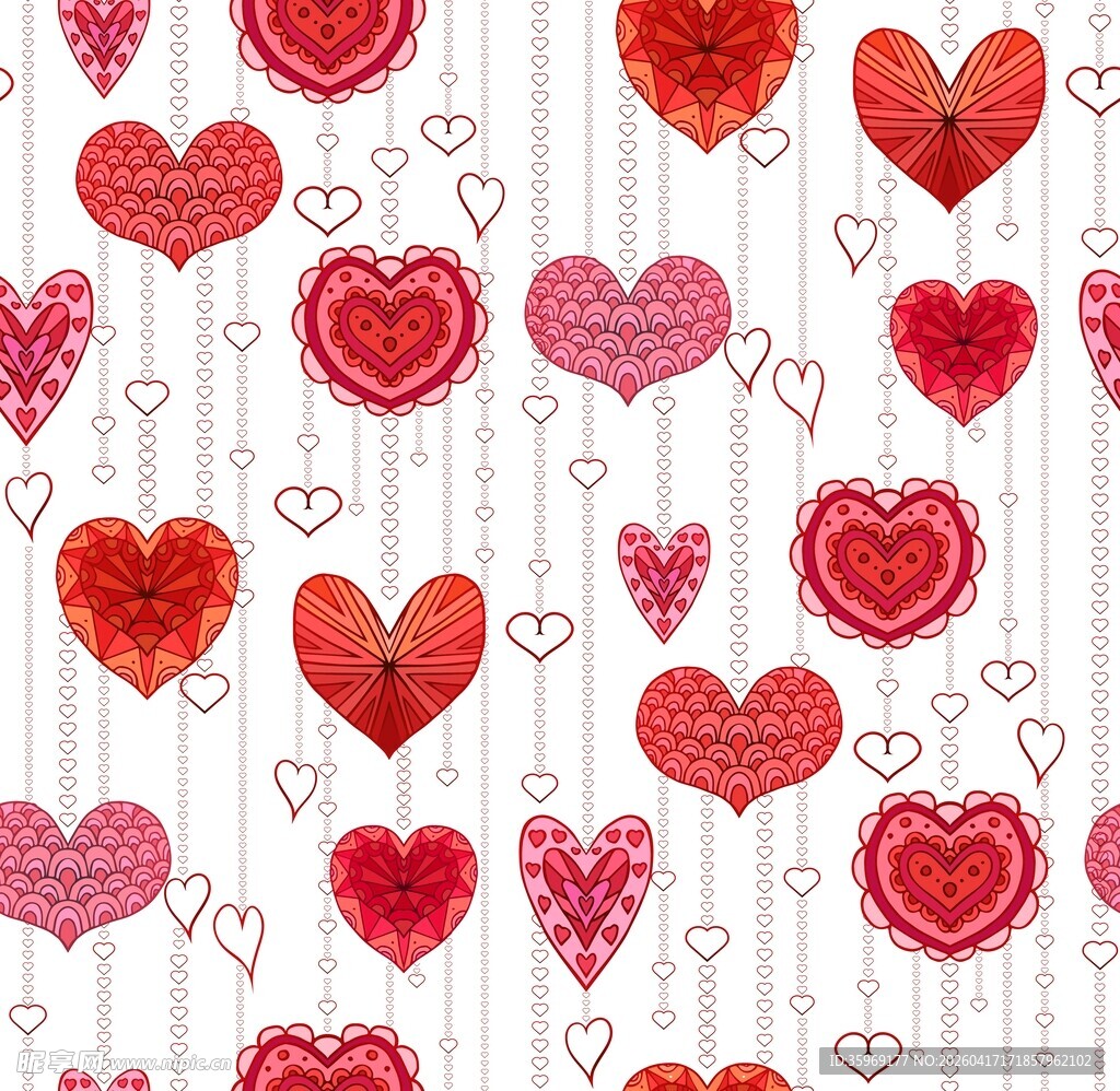 爱心花纹背景