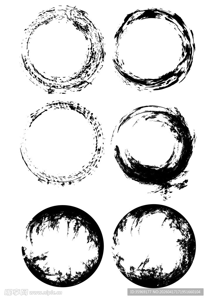 水墨圆环素材
