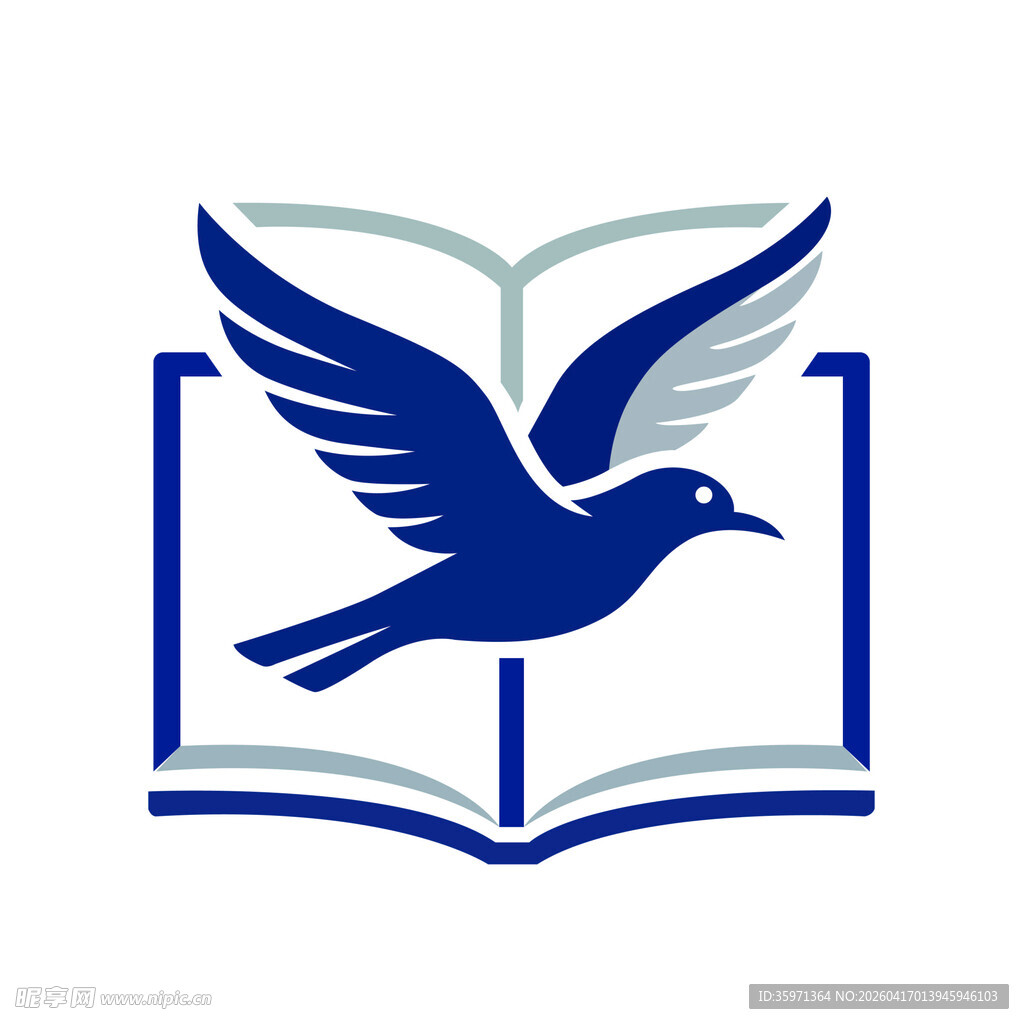 飞鸟与书标志设计
