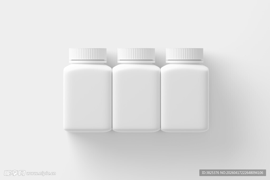 矮方形药瓶简约瓶身设计样机