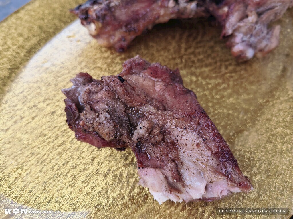 烤排骨特写