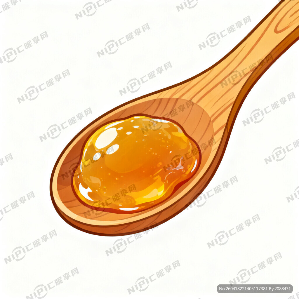 生成一张用木勺子装枇杷膏体的图