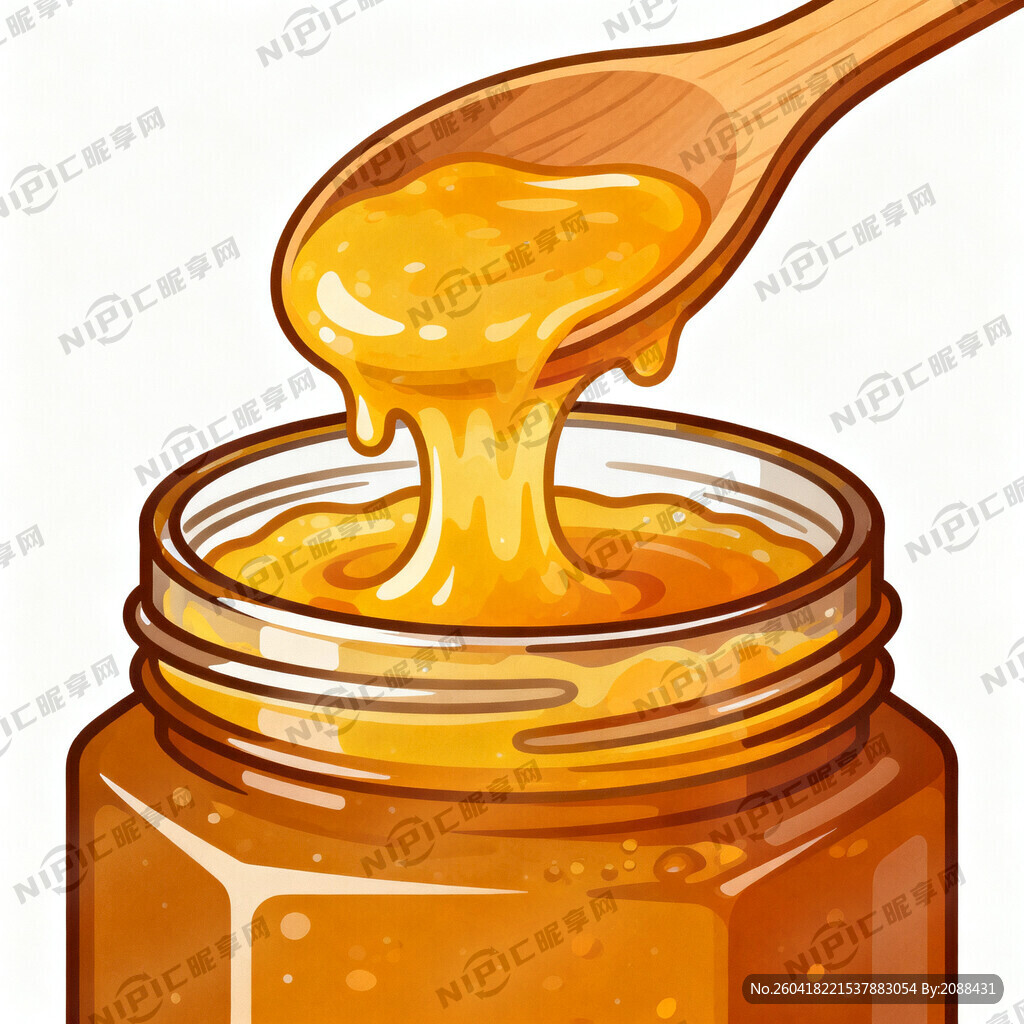 生成一张用木勺子舀一勺枇杷膏体