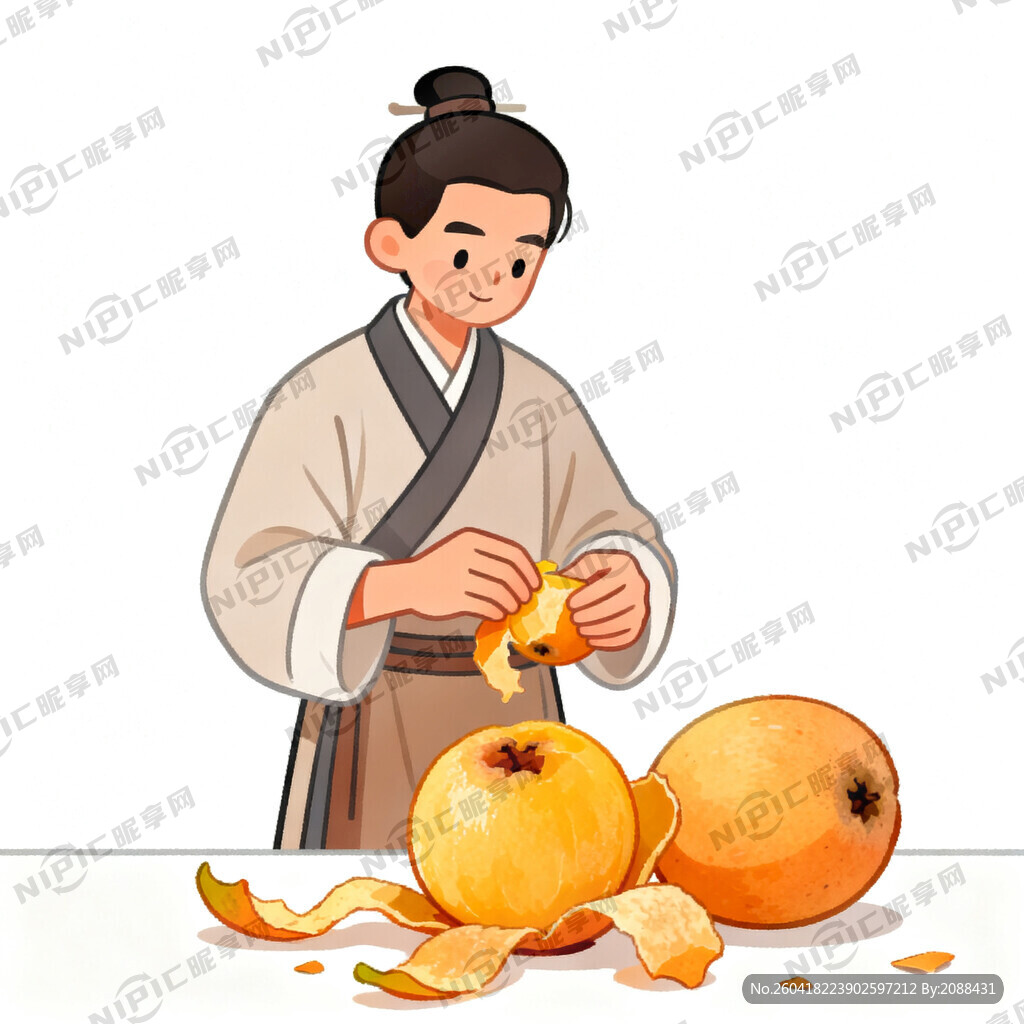 生成一张人工剥枇杷的图