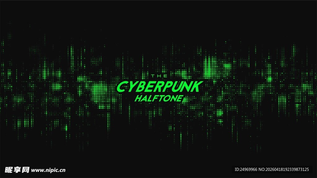 绿色数字矩阵创意背景图