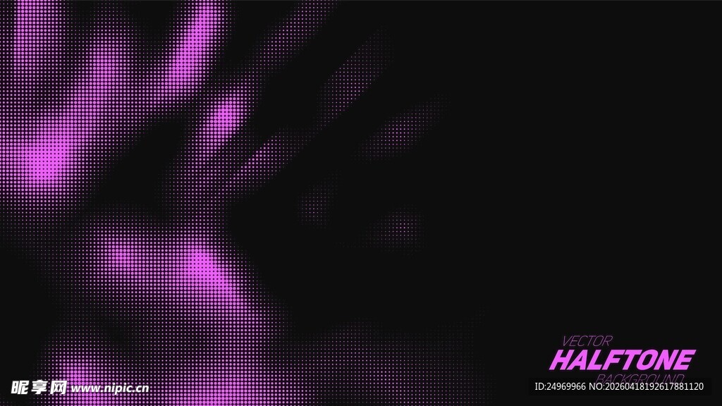 紫色动感光效手影画面