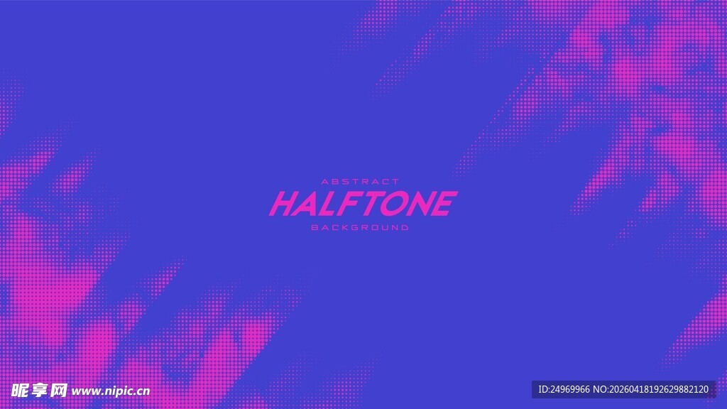 蓝粉渐变半色调背景图