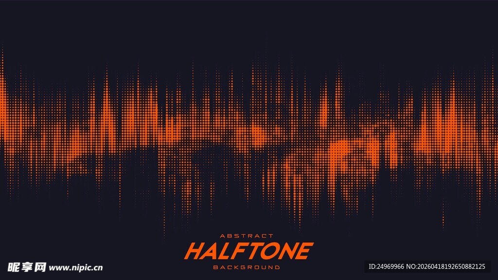 橙色半色调音频波形图