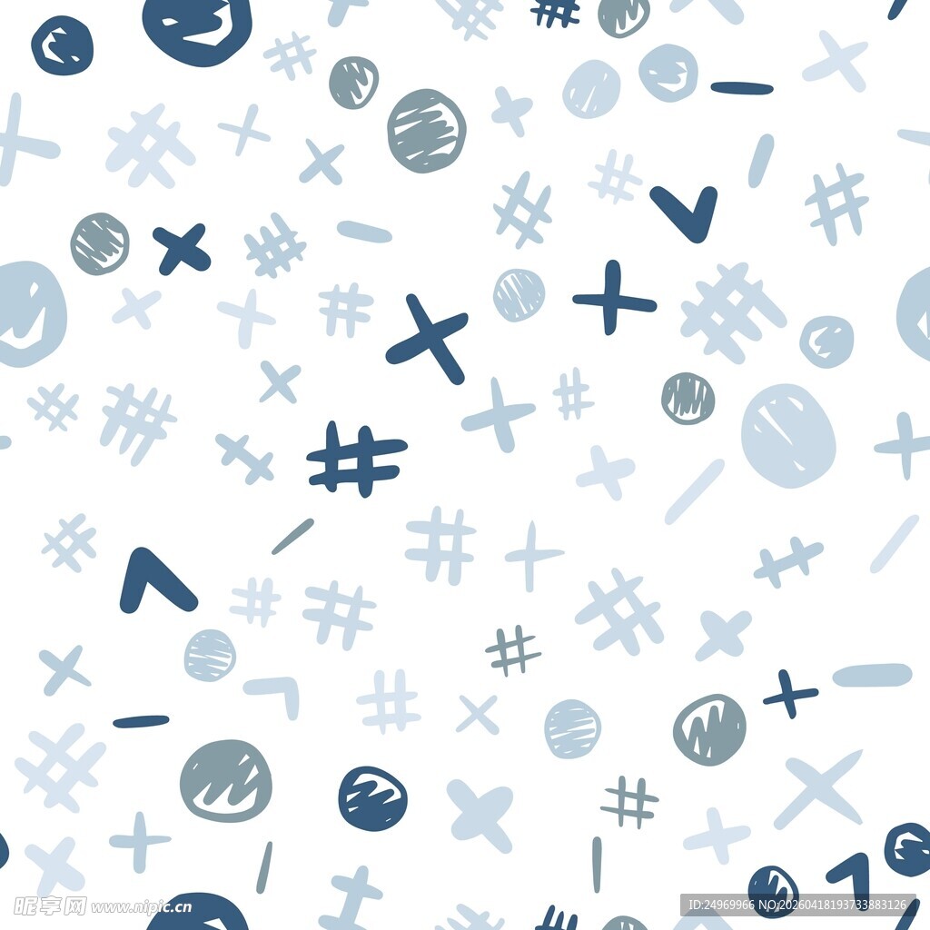蓝白色符号图案背景