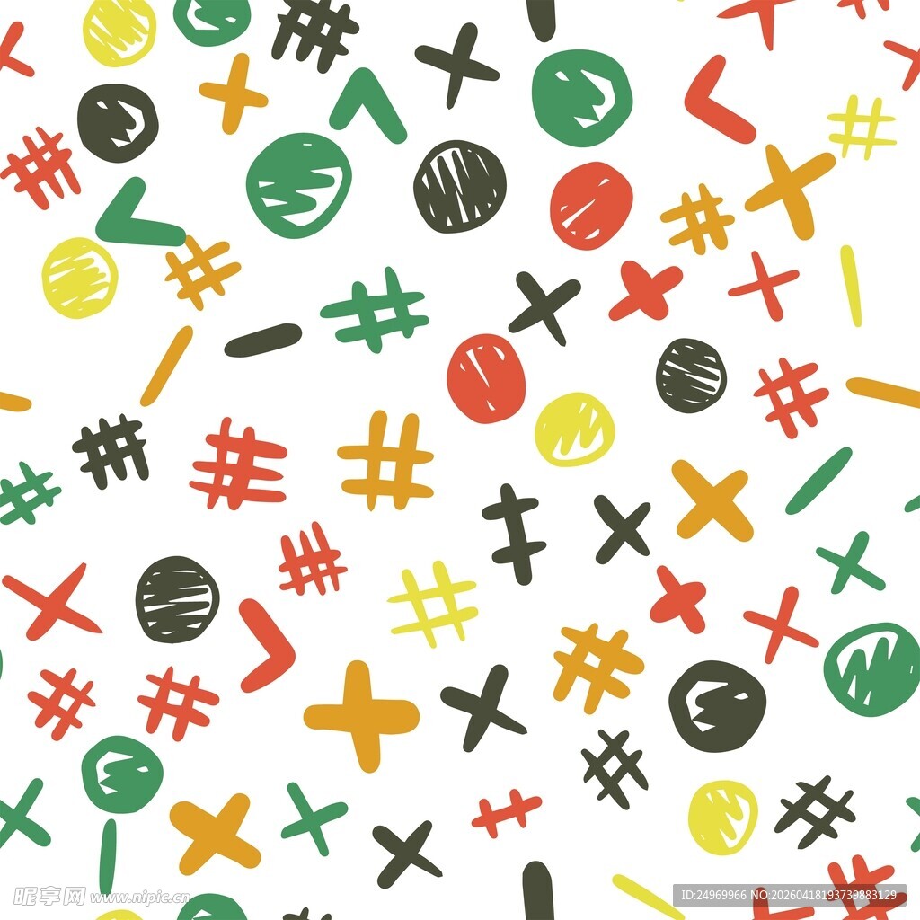 多彩符号图案背景