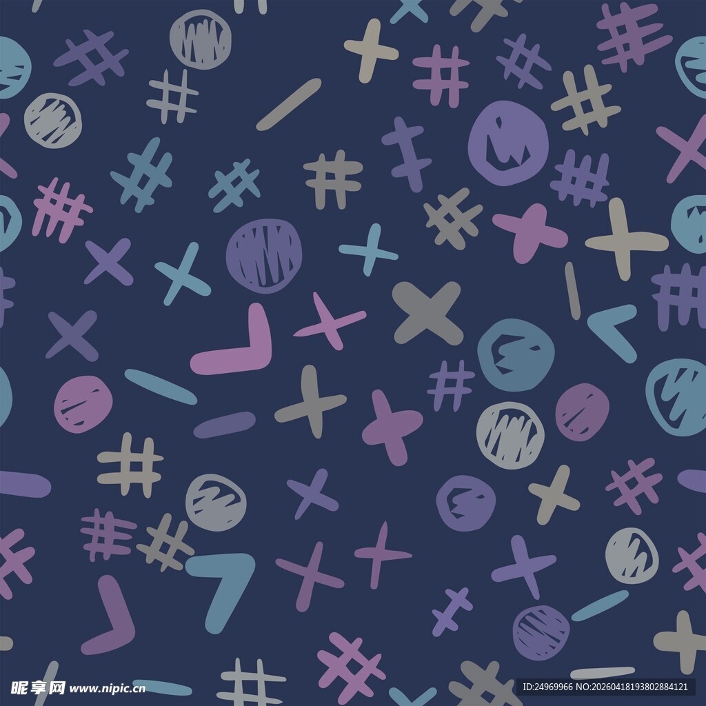 多彩符号无缝图案背景