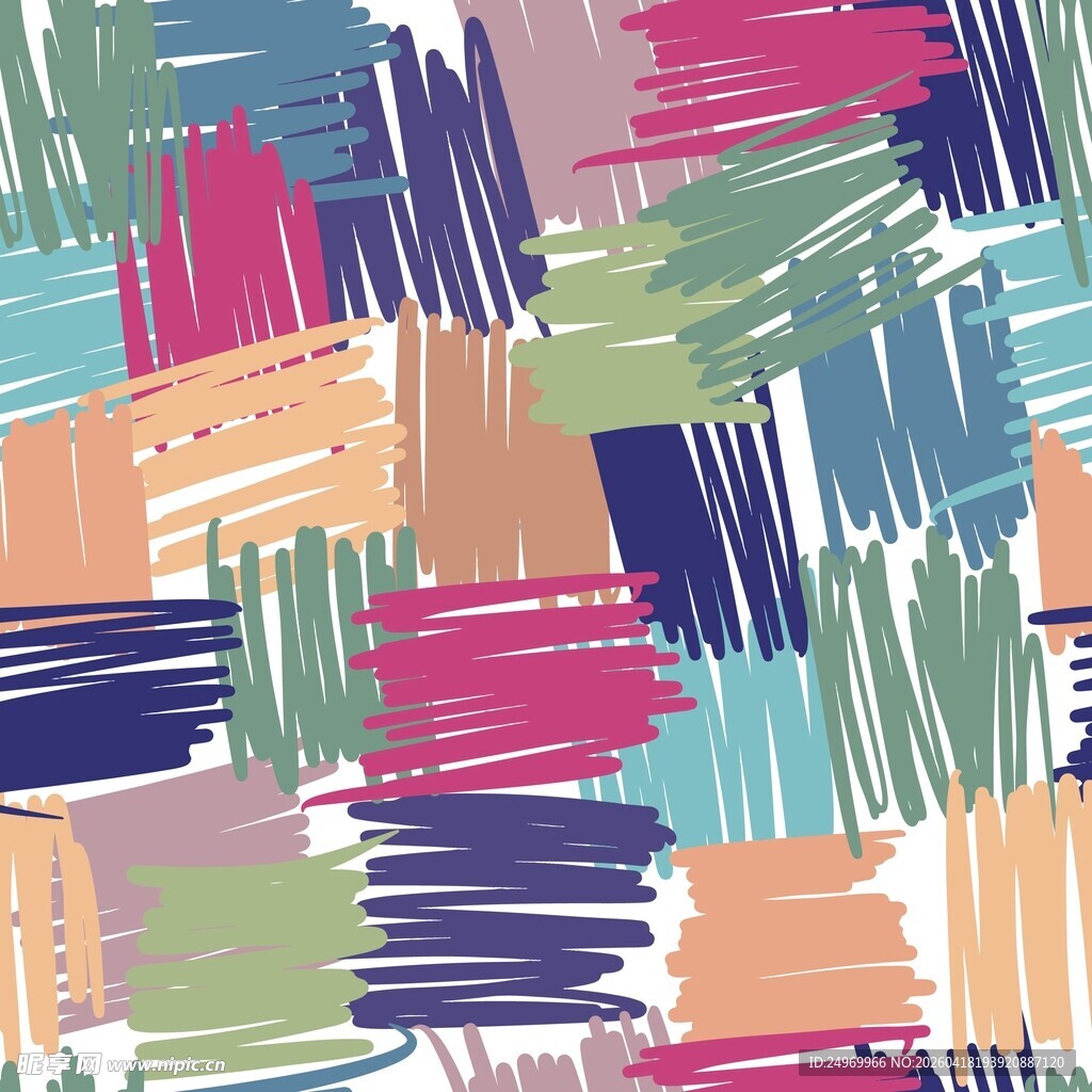 多彩笔触拼接抽象图案