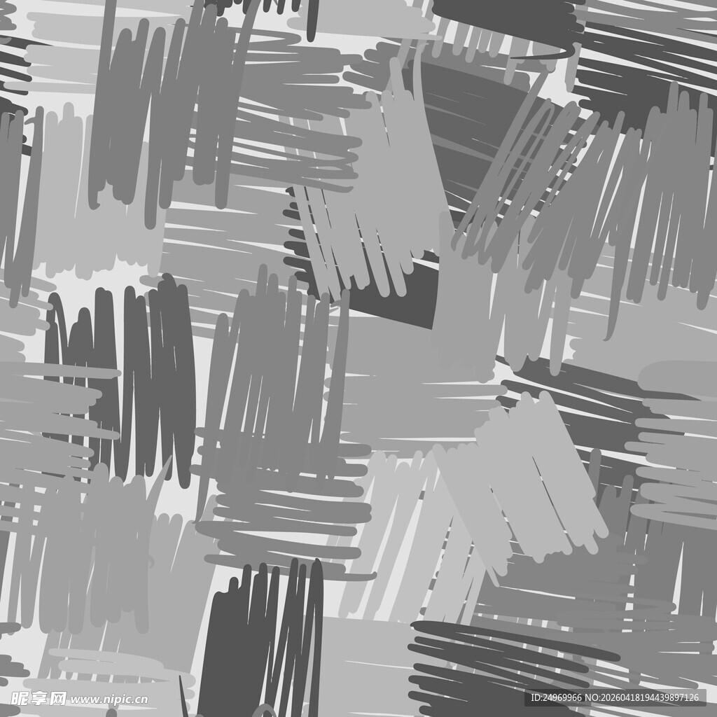 黑白笔触抽象纹理图案