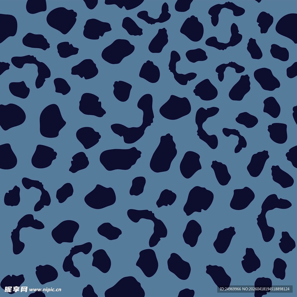 蓝色豹纹图案纹理背景