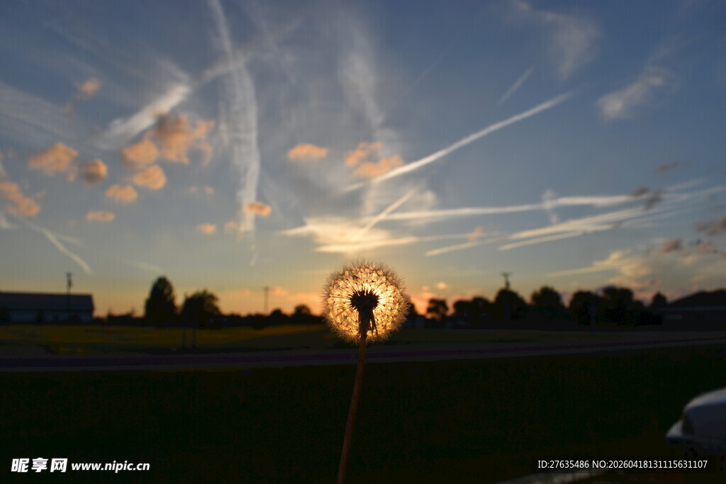 夕阳下的机场跑道