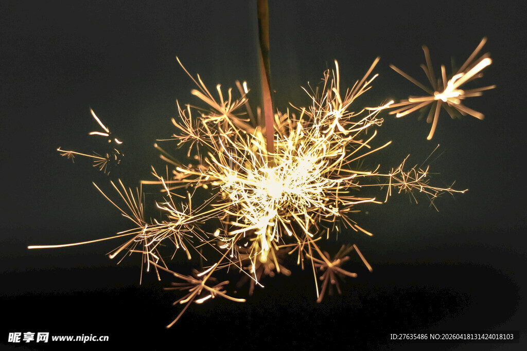 闪耀的手持烟花绽放瞬间