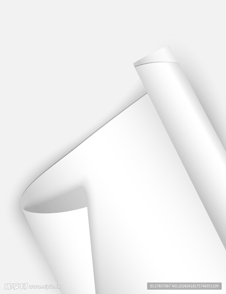 白色卷纸背景