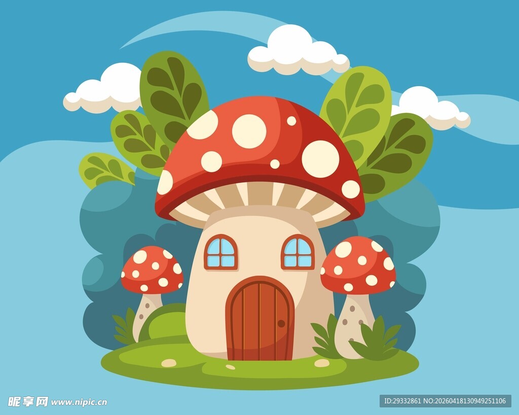 蘑菇小屋素材