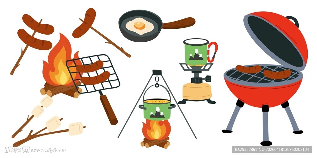 露营烧烤素材