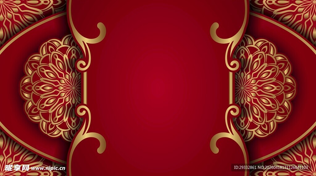 红金花纹背景