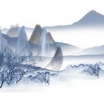 水墨山水雪景图
