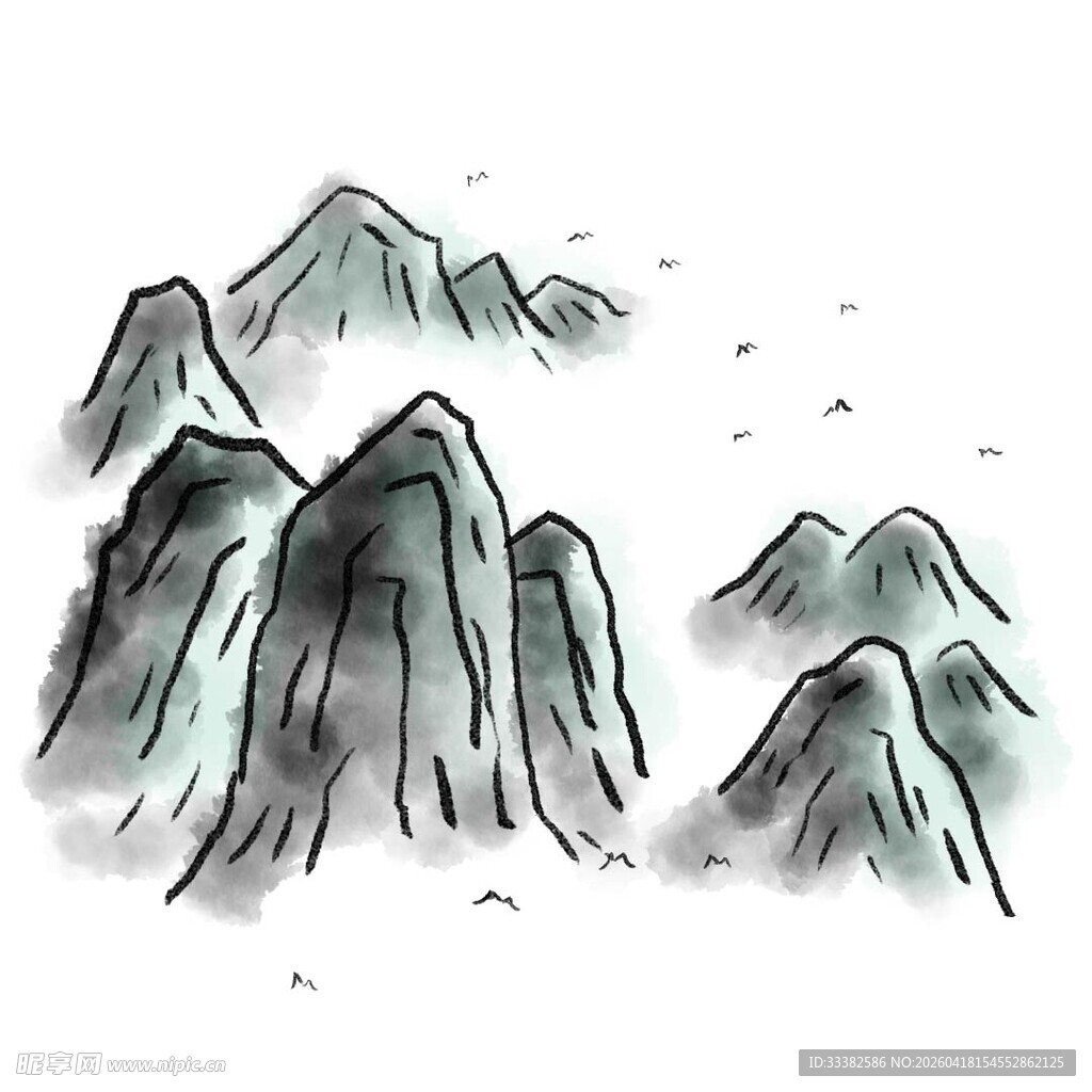 水墨群山图