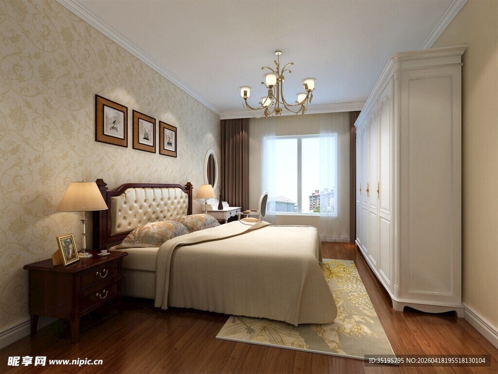 温馨简约卧室室内场景