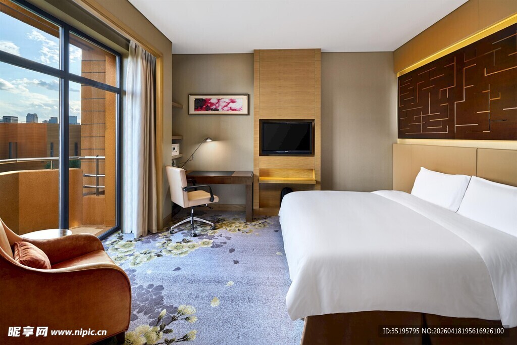 现代舒适酒店客房一角