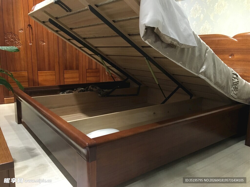 木质储物床容量抽屉式