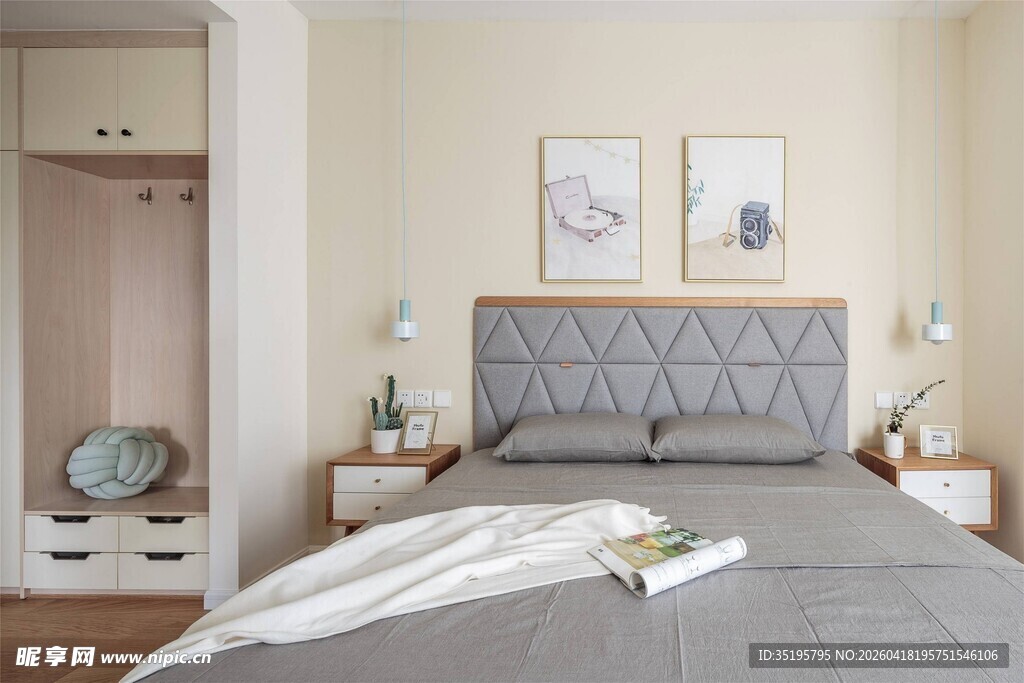简约温馨卧室室内场景