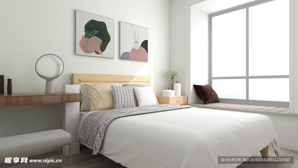 简约现代风温馨卧室一角