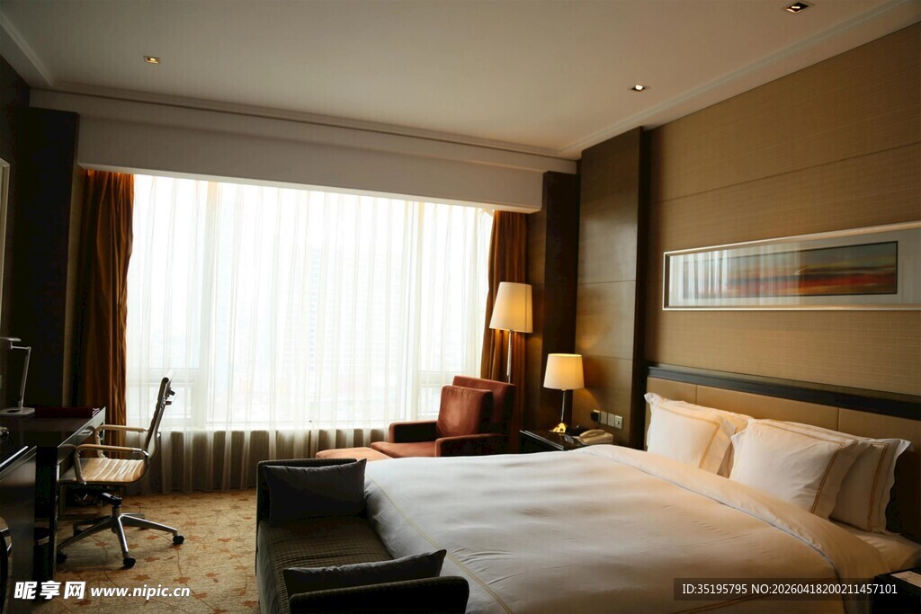 豪华舒适的酒店客房场景