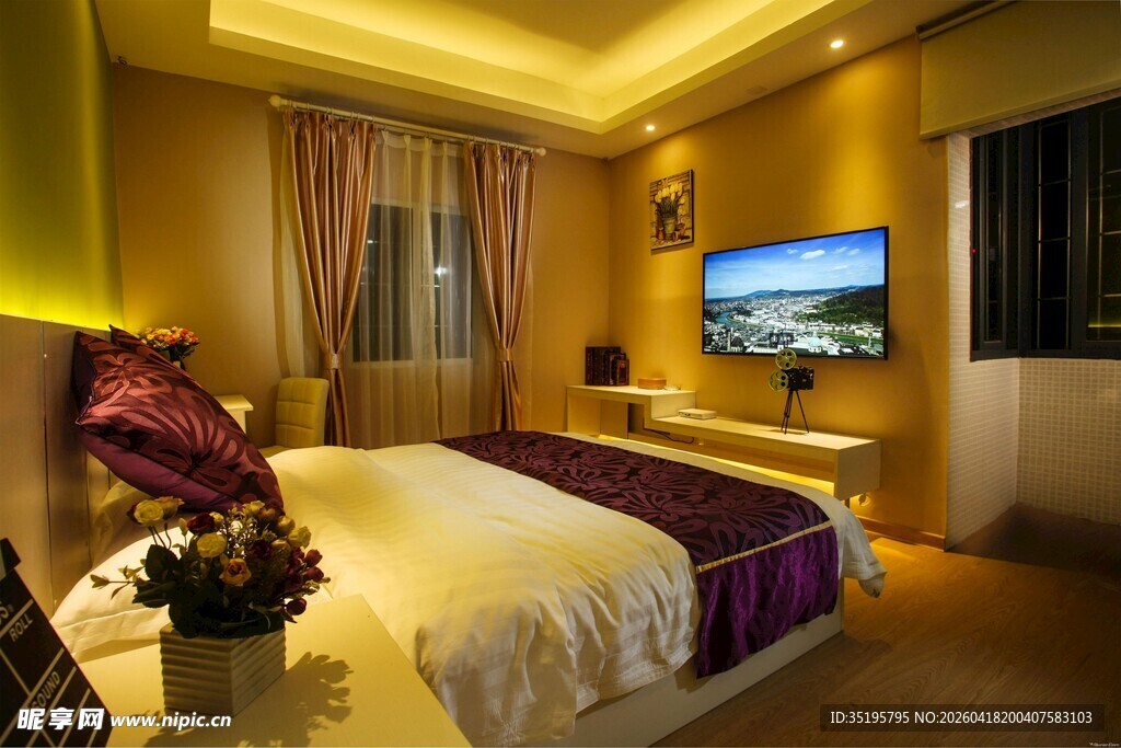 温馨舒适的卧室室内场景