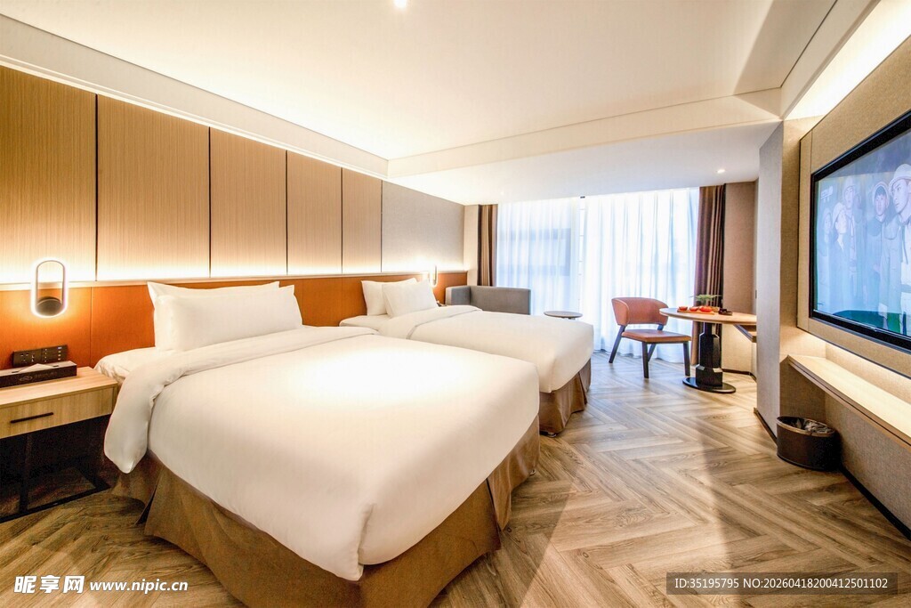 现代风格双床酒店客房