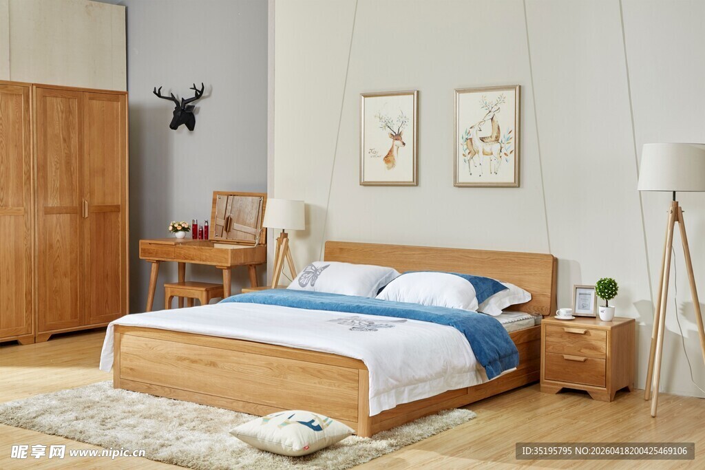 简约木质卧室温馨场景