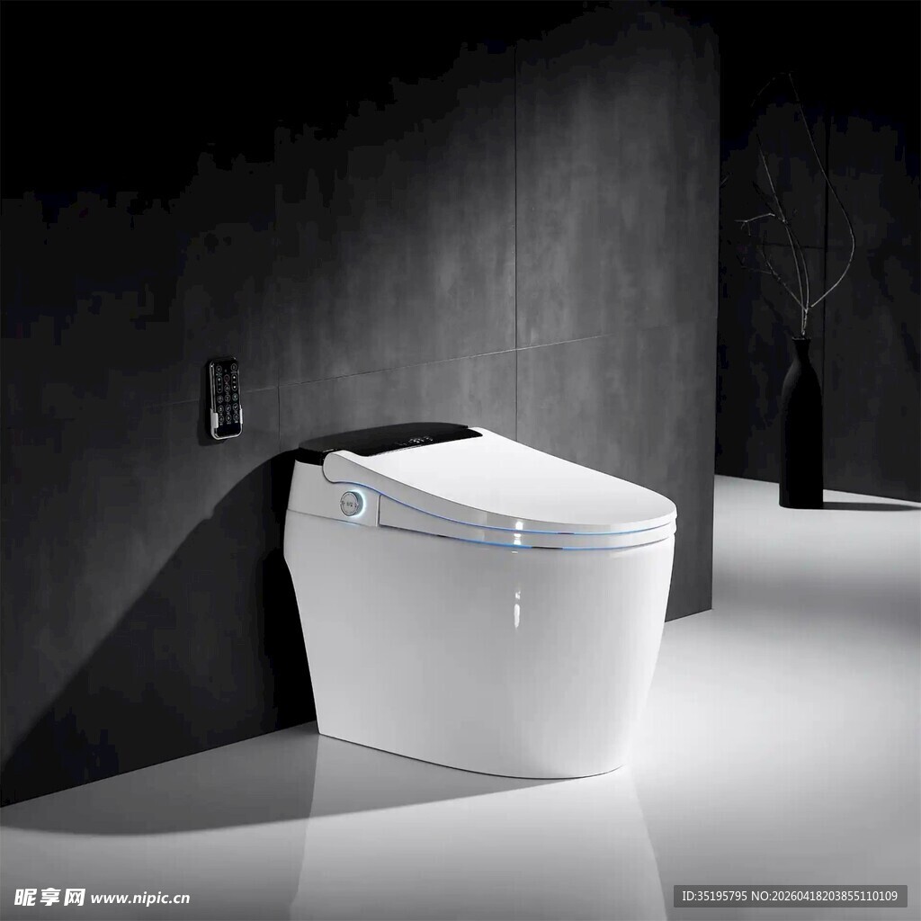 现代智能马桶简约设计风