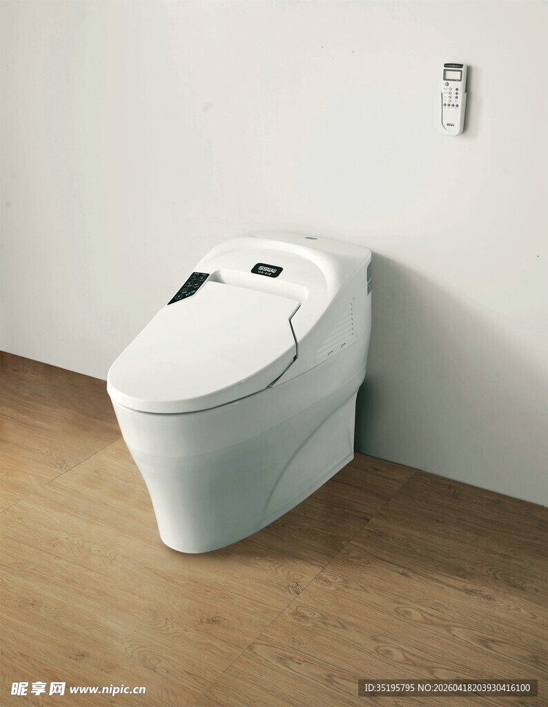 现代智能马桶简洁室内展示