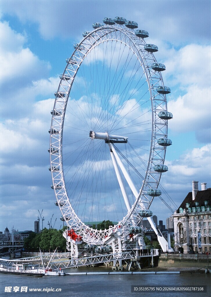 伦敦眼摩天轮河畔美景