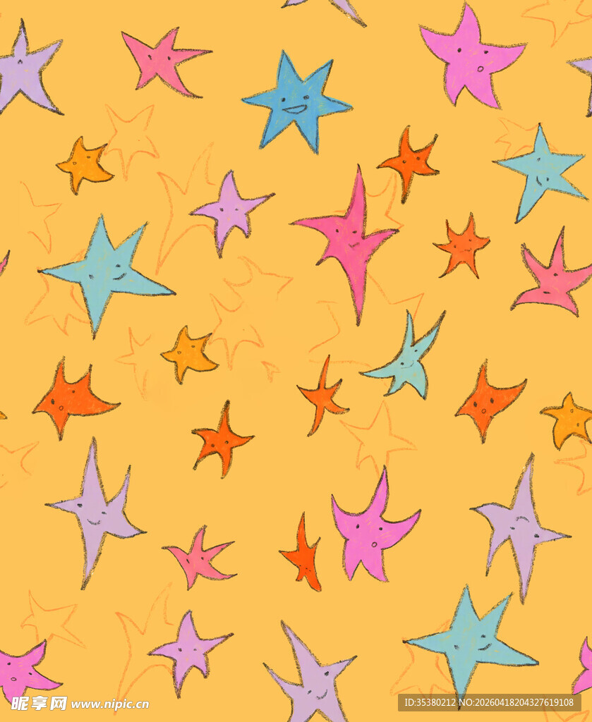 多彩星星图案背景纹理