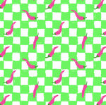 绿底粉辣椒棋盘格图案