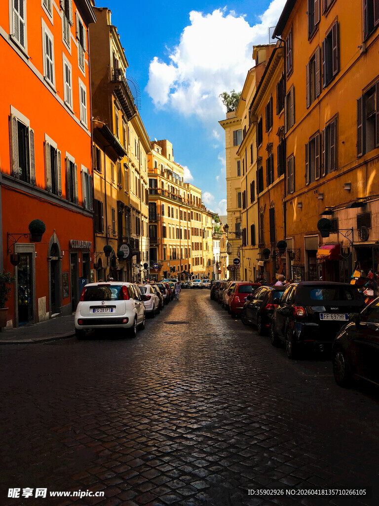 罗马街道的古朴风情