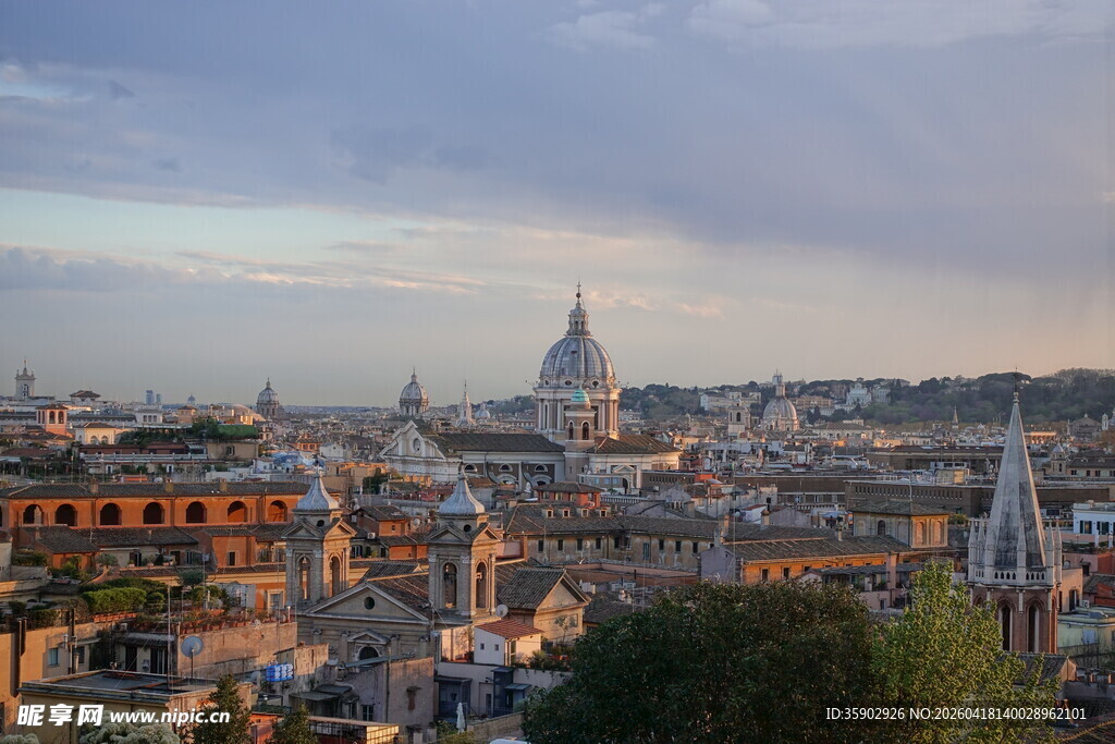 罗马城市天际线迷人景象