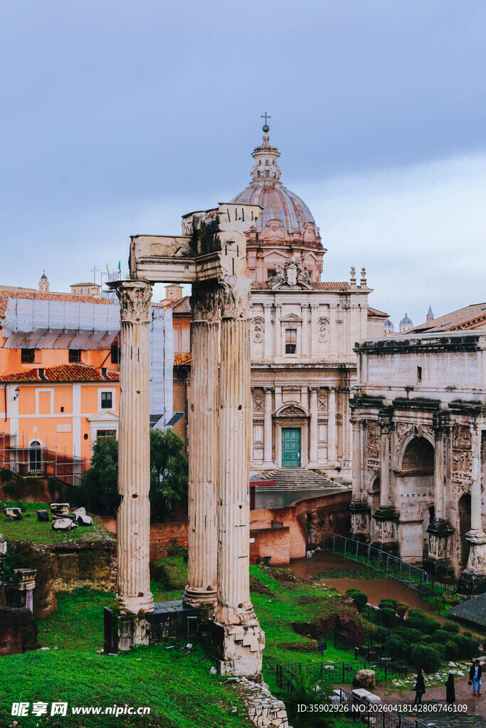 罗马古建筑遗迹景观