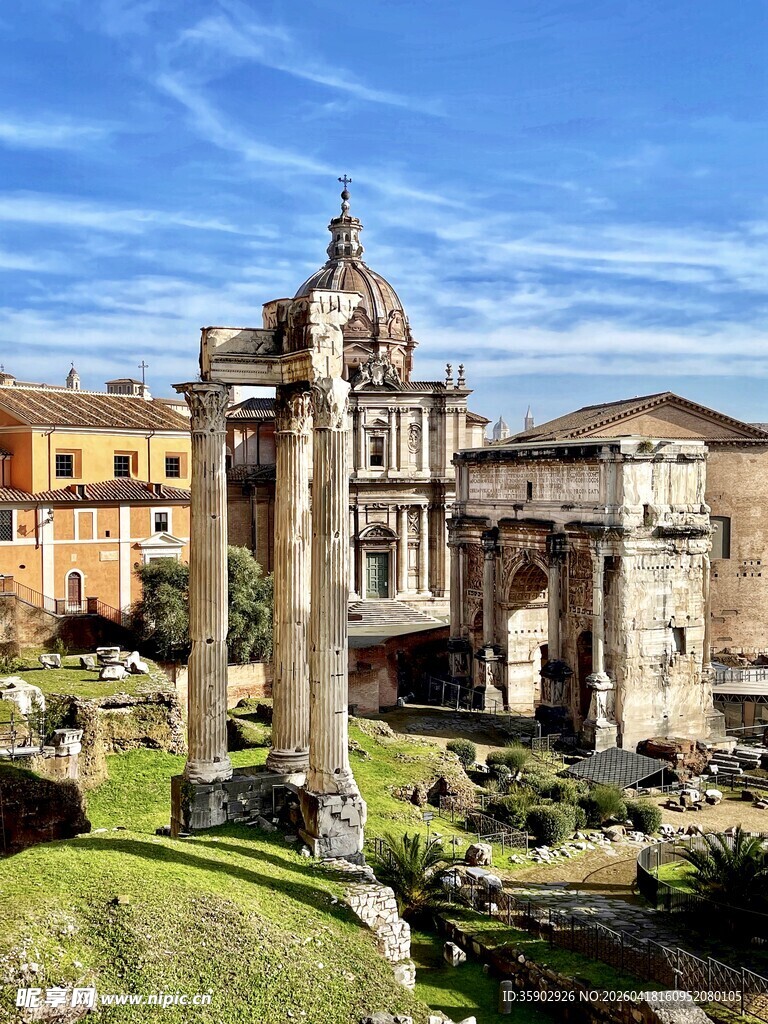 罗马古建筑遗址景观