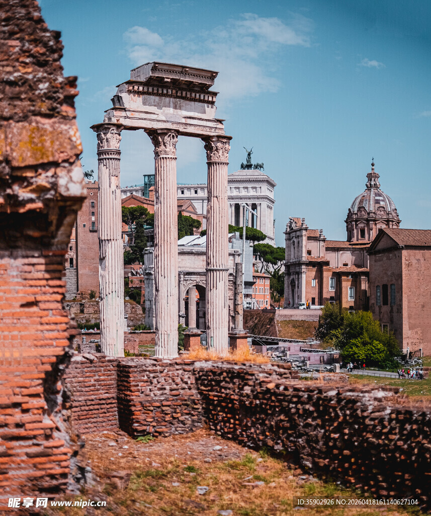 罗马古建筑遗址景观