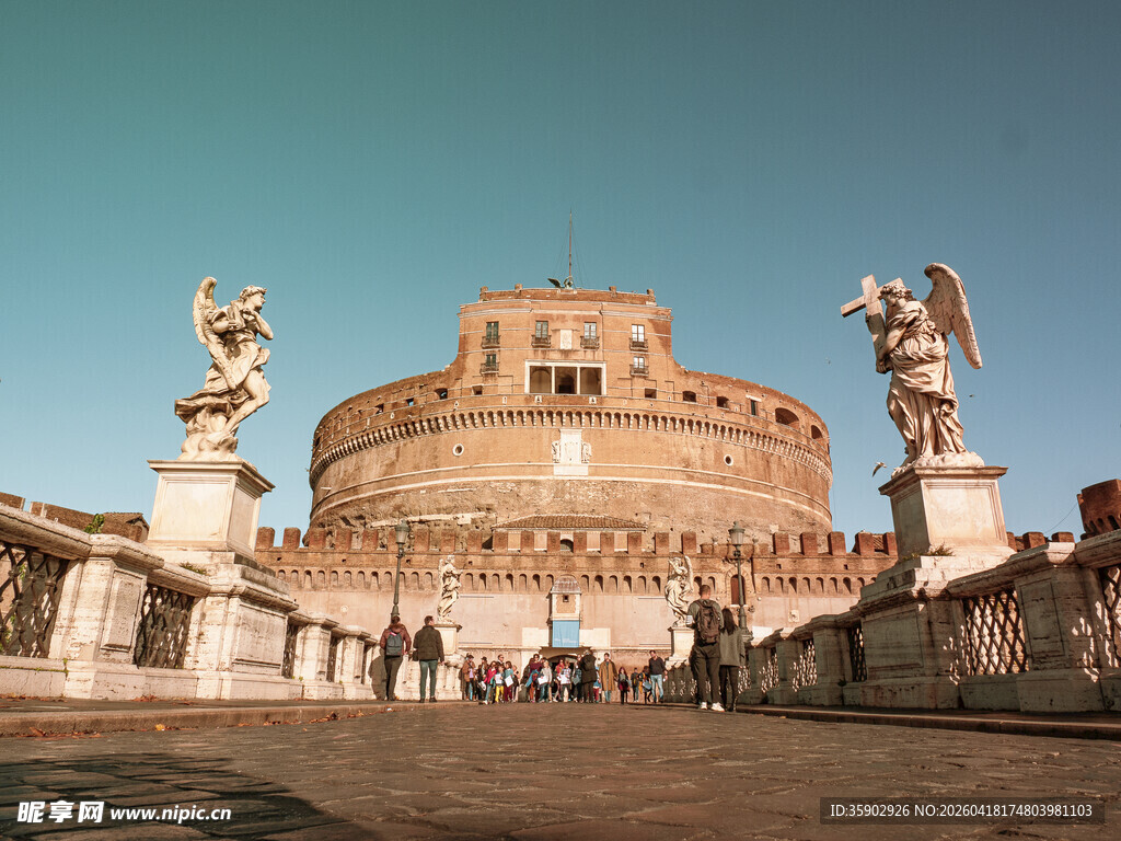罗马圣天使堡的壮丽景观