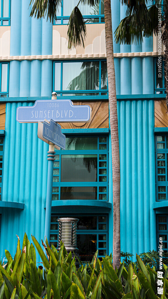 蓝调清新建筑外观景观