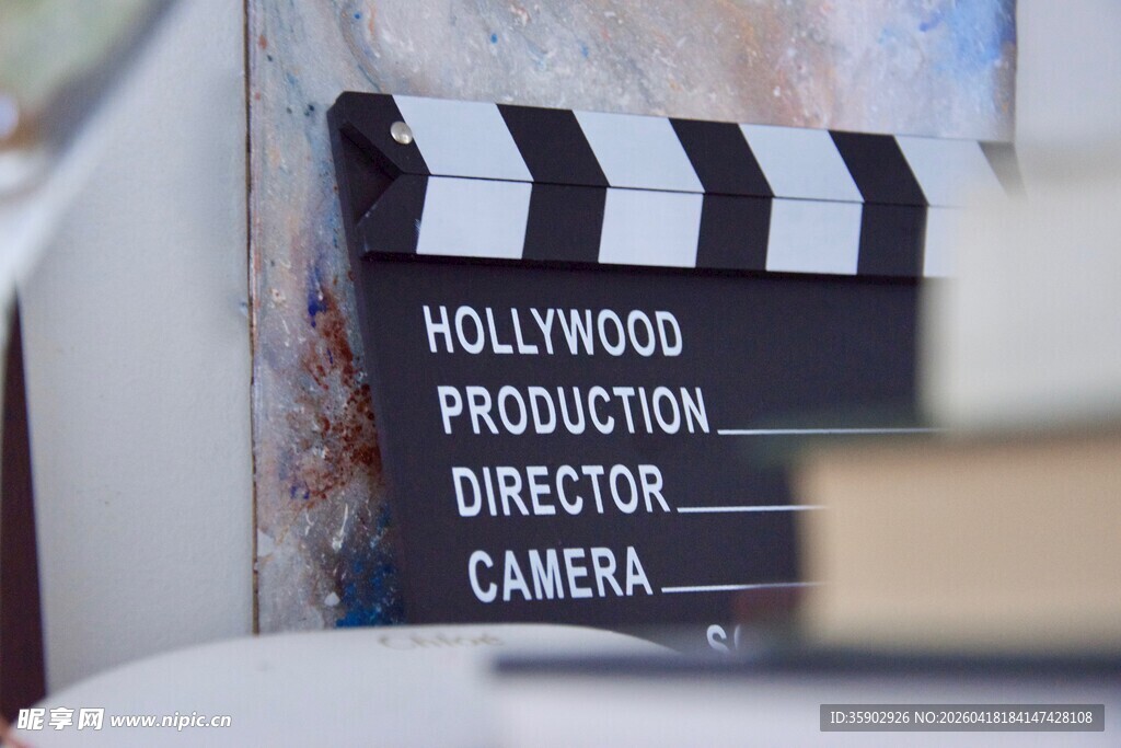 好莱坞电影拍摄场记板
